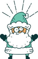 tatuaje tradicional estilo santa claus personaje navideño png