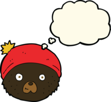 cartoon teddy bear face with thought bubble png