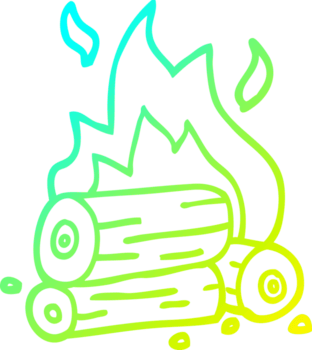 Kalte Gradientenlinie Zeichnung Cartoon brennende Protokolle png