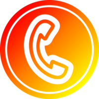 telephone handset circular in hot gradient spectrum png