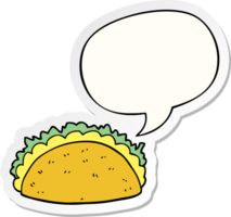 Cartoon Taco und Sprechblasenaufkleber png