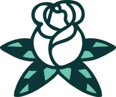 tattoo style icon of a single rose png