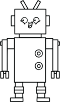 line drawing cartoon robot png