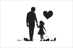 AI generated Happy Father Day Silhouette vector