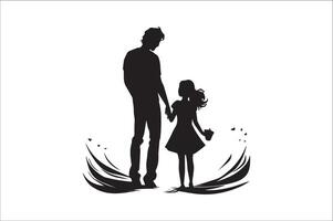 AI generated Happy Father Day Silhouette vector