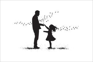 AI generated Happy Father Day Silhouette vector