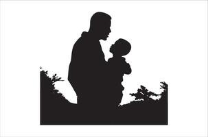 AI generated Happy Father Day Silhouette vector