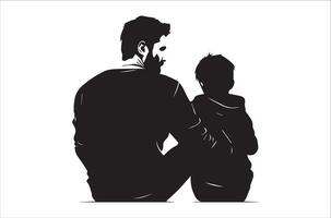 AI generated Happy Father Day Silhouette vector