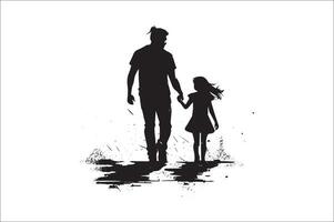 AI generated Happy Father Day Silhouette vector