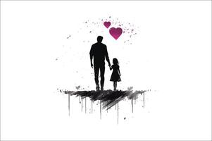 AI generated Happy Father Day Silhouette vector