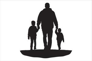 AI generated Happy Father Day Silhouette vector