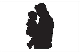 AI generated Happy Father Day Silhouette vector