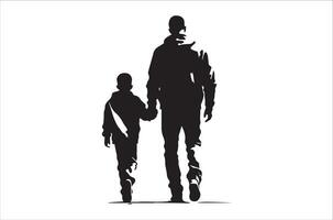 AI generated Happy Father Day Silhouette vector