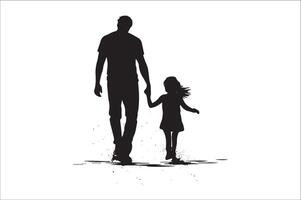 AI generated Happy Father Day Silhouette vector