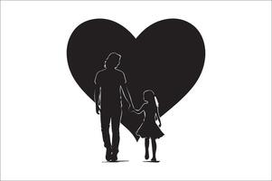 AI generated Happy Father Day Silhouette vector