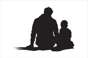 AI generated Happy Father Day Silhouette vector