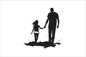 AI generated Happy Father Day Silhouette vector