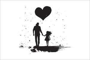 AI generated Happy Father Day Silhouette vector