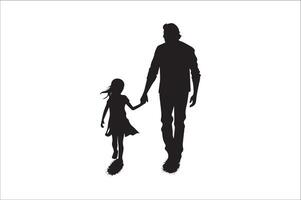 AI generated Happy Father Day Silhouette vector