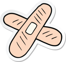 sticker of a cartoon sticking plaster png