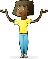 cartoon woman holding up hands png