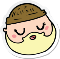 adesivo di un volto maschile cartone animato con la barba png