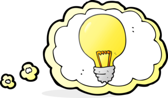 thought bubble cartoon light bulb png