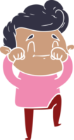 happy flat color style cartoon man png