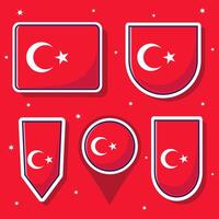 Turkey national flag cartoon vector illustration bundle packs