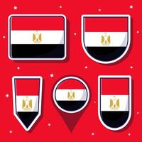 Egypt national flag cartoon vector illustration icon mascot bundle packs