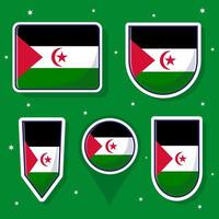 West Sahara national flag cartoon vector illustration icon mascot bundle packs