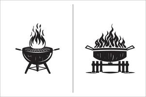 Bbq and grill related Silhouette Vector