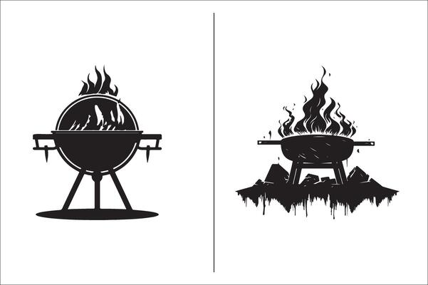 Bbq and grill related Silhouette Vector