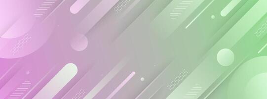 Banner background, gradient, green and pink pastel, colorful, slash, geometric, Memphis vector