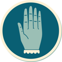 tatoeëren stijl sticker van een hand- png