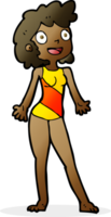 cartoon woman in swimming costume png