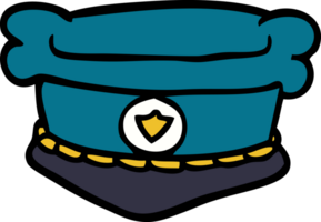 chapeau de police doodle dessin animé png