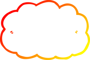 ligne de gradient chaud dessinant un nuage de dessin animé png