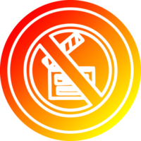 no filming circular in hot gradient spectrum png