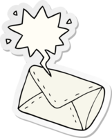 cartoon envelope and speech bubble sticker png