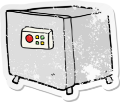 distressed sticker of a cartoon safe png