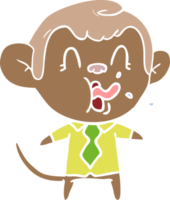 macaco de negócios de desenho animado estilo de cor plana louco png