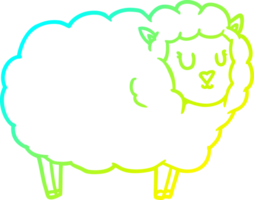 cold gradient line drawing cartoon sheep png