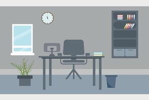 Layout of Office environment vector. Design of modern office designer workplace. vector