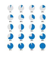 20 set pie chart percentage graph design, Infographic Vector 3d Pie Chart.