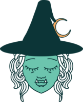 half orc witch character face illustration png