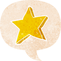 caricatura, estrella, y, burbuja del discurso, en, retro, textura, estilo png