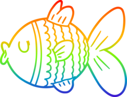 rainbow gradient line drawing cartoon fish png