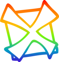 rainbow gradient line drawing cartoon cross mark png