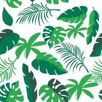 a green and white pattern with tropical leaves vector